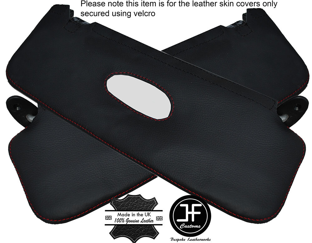 RED STITCHING 2X SUN VISORS LEATHER COVERS FITS FIAT 131 EARLY CUSTOM NEW