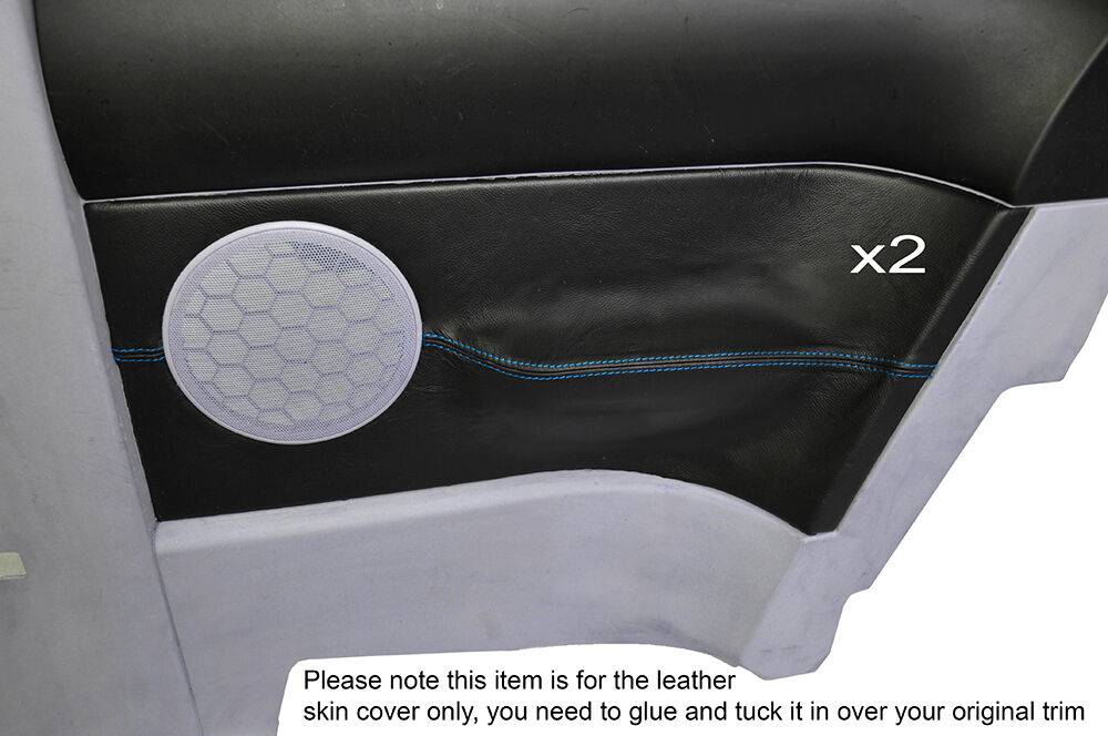 BLUE STITCHING 2X REAR DOOR CARD TRIM SKIN COVERS FITS VW BEETLE 1998-2011