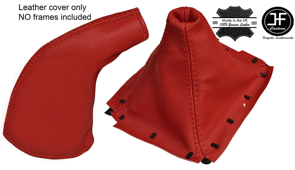 DARK RED LEATHER GEAR & HANDBRAKE GAITER FITS MAZDA MX5 MIATA EUNOS MK1 90-97