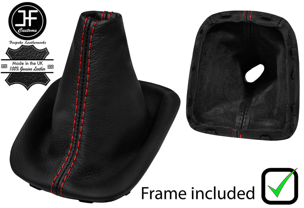 RED  STITCH LEATHER MANUAL GEAR GAITER+PLASTIC FRAME FOR CITROEN C4 2011-2017