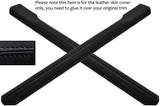 BLACK STITCH 2X DOOR SILL LEATHER SKIN COVERS FITS VW POLO MK6 2002-2009 3DR
