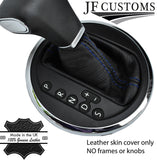 FITS VW T5 TRANSPORTER AUTOMATIC GEAR GAITER blue stitch CUSTOM NEW MADE IN UK