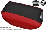 BLACK & RED ARMREST LID REAL LEATHER COVER FITS PORSCHE CAYENNE 92A 2011-2016