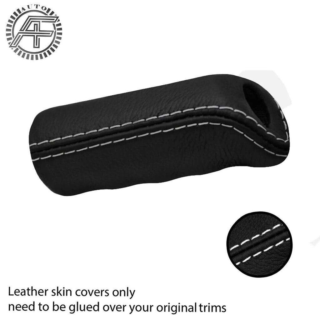 WHITE  STITCH LEATHER HANDBRAKE HANDLE COVER FOR MERCEDES G CLASS W463 03-06