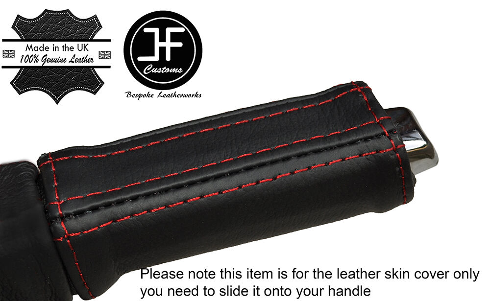 RED STICH HANDBRAKE HANDLE LEATHER COVER FITS VAUXHALL OPEL CORSA E 2014-2017