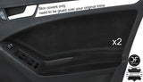 BLACK STITCHING 2X FRONT DOOR CARD REAL SUEDE COVERS FITS AUDI A4 B8 2008-2015