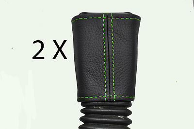 green stitch FITS MG ZR ROVER 25 99-05 2X SEAT BELT STALK LEATHER COVERS
