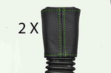 green stitch FITS MG ZR ROVER 25 99-05 2X SEAT BELT STALK LEATHER COVERS