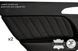 BLACK STITCHING 2X REAR DOOR CARD TRIM LEATHER COVERS FITS ALFA ROMEO 156 98-03