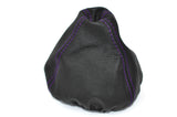 PURPLE STITCHING LEATHER GEAR GAITER FITS VW PASSAT B3 B4 1988-1997 CUSTOM NEW