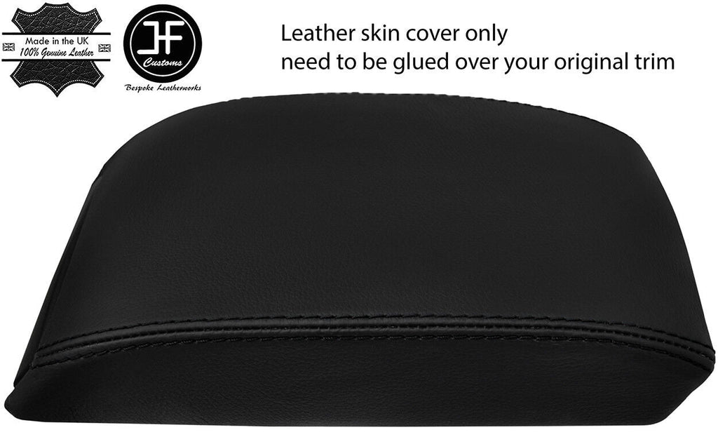 BLACK STITCH REAL LEATHER ARMREST LID COVER FITS SKODA OCTAVIA MK3 2013-2018