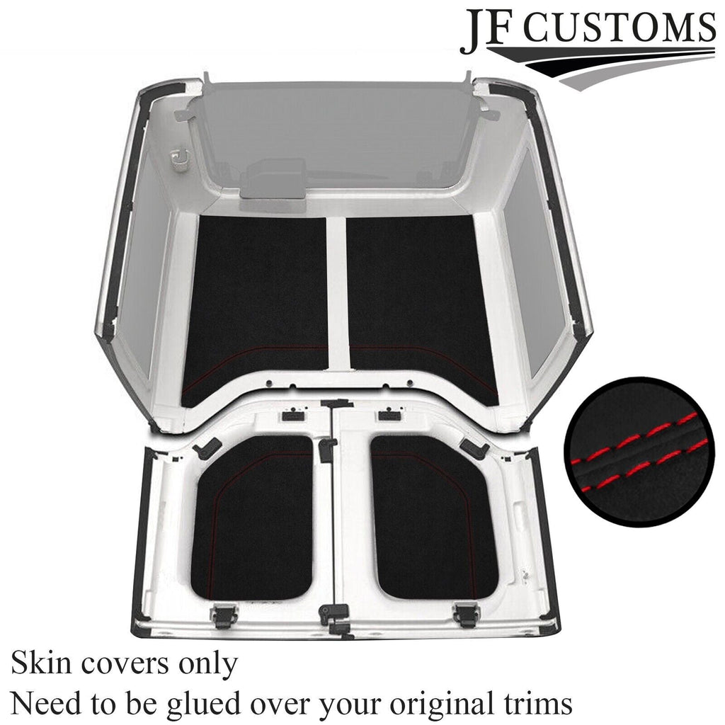 RED STITCH LUXE SUEDE HEADLINER COVER FITS JEEP WRANGLER JK 11-17 2 DR