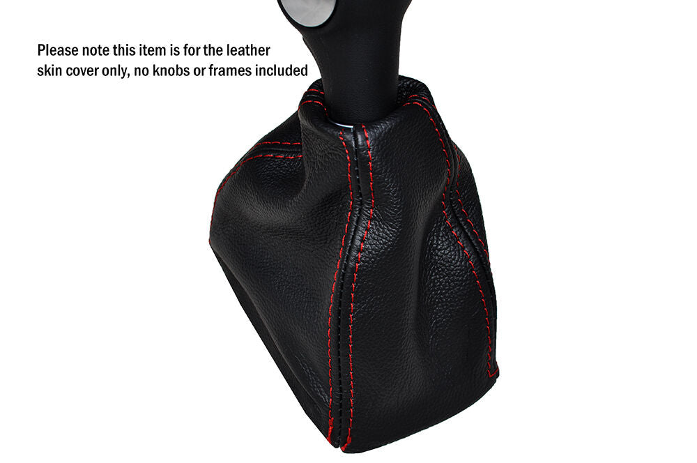 RED STITCH LEATHER AUTO AUTOMATIC GEAR GAITER FITS ALFA ROMEO GIULIETTA 10-15