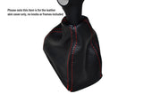 RED STITCH LEATHER AUTO AUTOMATIC GEAR GAITER FITS ALFA ROMEO GIULIETTA 10-15