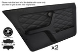 BLACK DIAMOND STITCH 2X FULL FRONT DOOR CARD LEATHER COVERS FITS BMW E30 SALOON