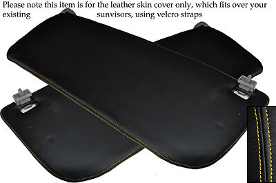 YELLOW STITCH FITS FORD TRANSIT MK7 2006-2013 2X SUN VISORS LEATHER SKIN COVERS