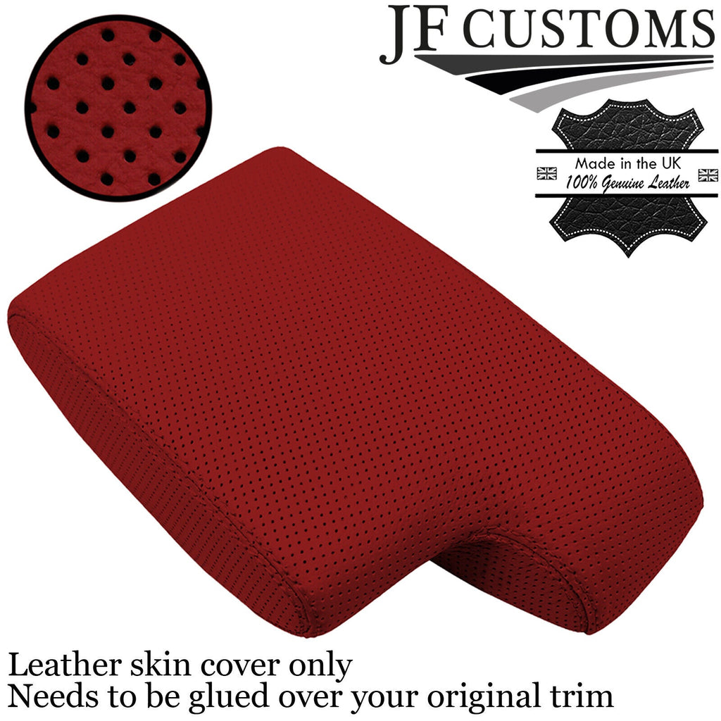 D RED ITALIAN PERFORATED LEATHER ARMREST COVER FOR BMW E36 91-98 CUSTOM NEW