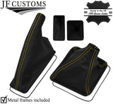 YELLOW STITCH REAL LEATHER GEAR + HANDBRAKE+METAL FRAMES FOR LOTUS ELAN M100 SE