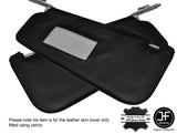 BLACK STITCHING 2X SUN VISORS LEATHER COVERS FITS ALFA ROMEO MITO 2008-2015