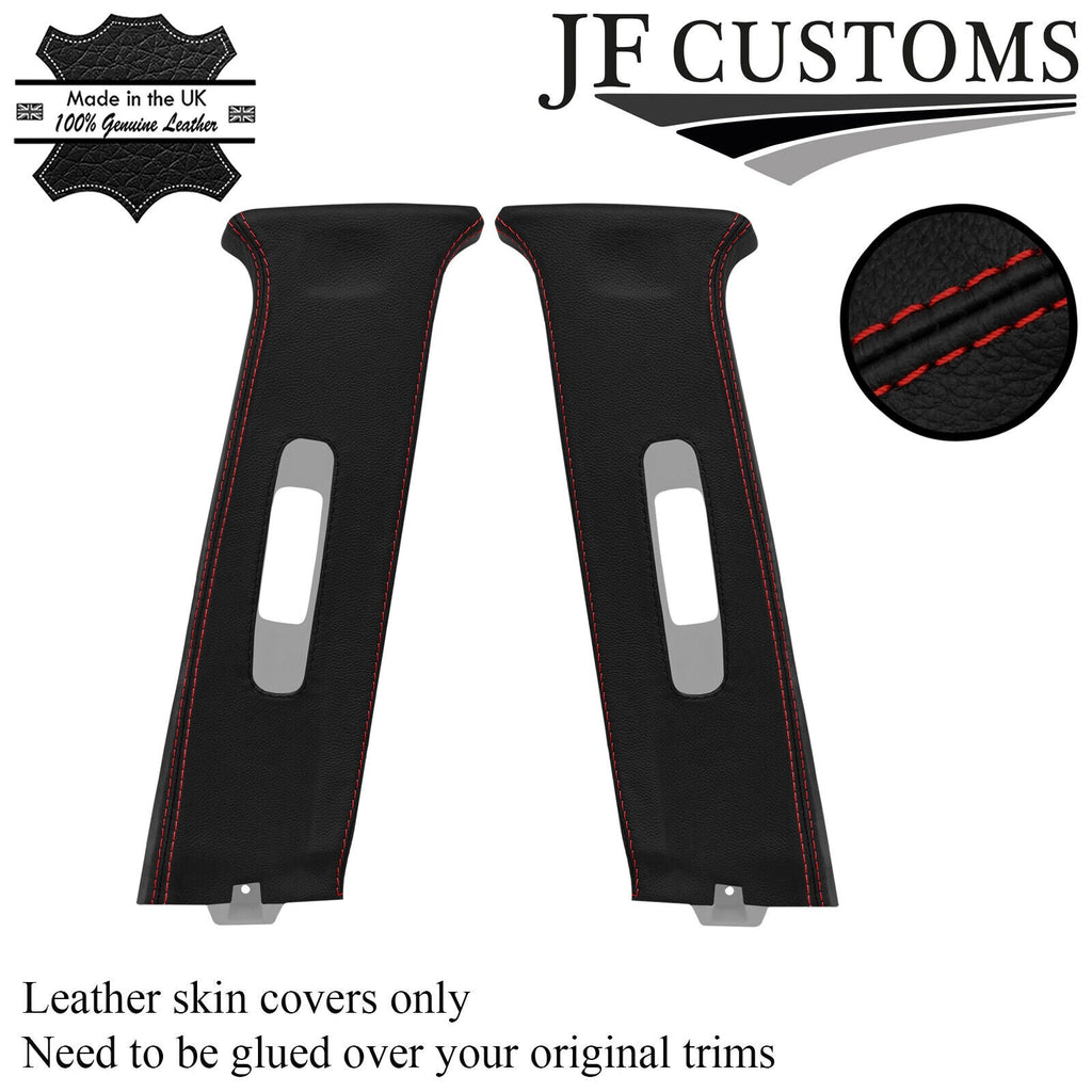 D RED STITCH LEATHER 2X UPPER B PILLAR COVER FOR INFINITI G35 02-06 SEDAN