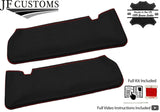 RED CROSS STITCH 2X SUN VISORS LEATHER COVERS FITS NISSAN PATROL Y60 87-97