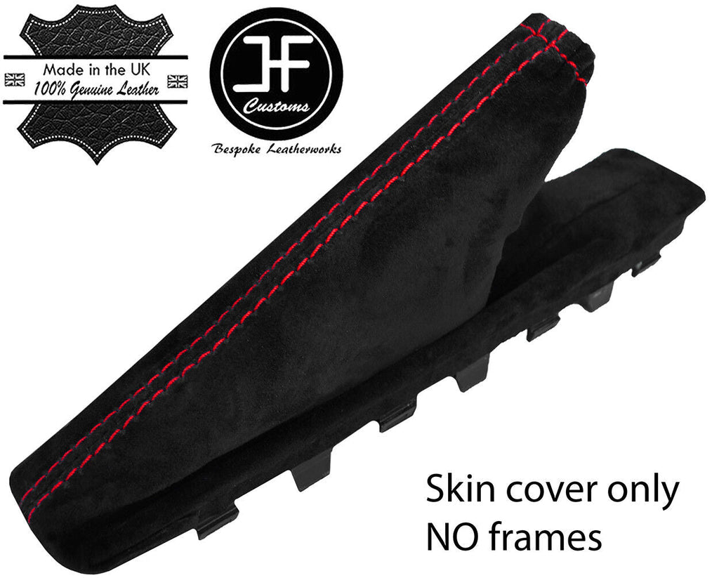 RED STITCH REAL SUEDE  HANDBRAKE GAITER FITS SKODA OCTAVIA MK3 13-18 CUSTOM NEW
