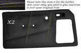 YELLOW  STITCH 2X FRONT DOOR CARDS LEATHER COVERS FITS TALBOT SUNBEAM & LOTUS TI