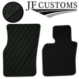 GREEN DIAMOND STITCH VINYL 4X TAILORED FLOOR CARPETS FOR BMW MINI F56 13-21 JF1