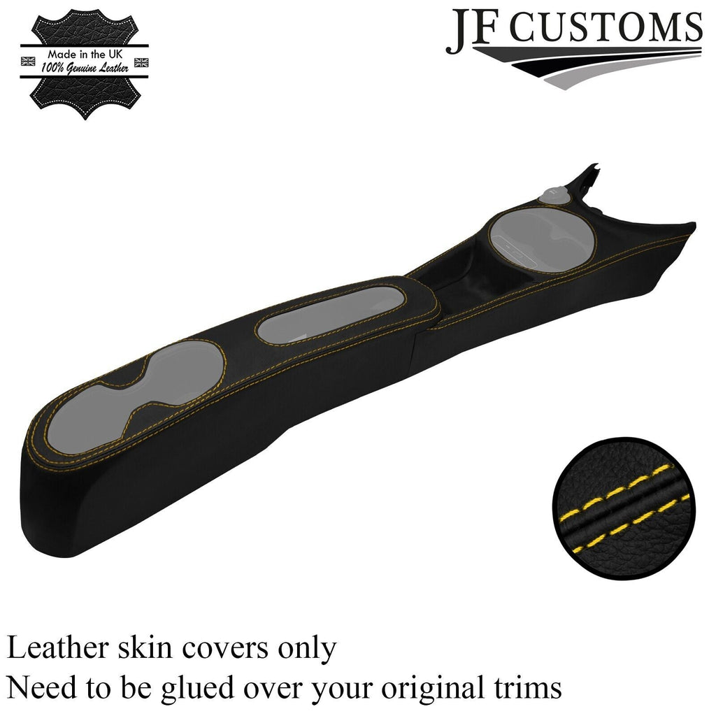 YELLOW STITCH LEATHER CENTER CONSOLE TUNNEL COVER FOR FIAT 500 SPORT 16-21
