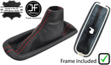 RED STITCH LEATHER HANDBRAKE GAITER WITH PLASTIC FRAME FOR BMW X5 E53 00-06