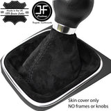 BLACK STITCH REAL SUEDE MANUAL GEAR GAITER FITS VW GOLF MK6 VI 2009-2013