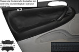 BLACK STITCH 2X FRONT DOOR CARD TRIM SKIN COVER FITS ALFA ROMEO 147 5 DOOR