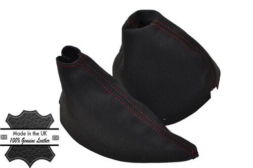 RED DOUBLE STITCH FITS NISSAN 350Z 2003-2009 SUEDE GEAR HANDBRAKE GAITER
