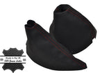 RED DOUBLE STITCH FITS NISSAN 350Z 2003-2009 SUEDE GEAR HANDBRAKE GAITER