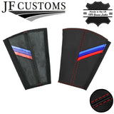 D RED STITCH TRI STRIPE 2X SEAT LONG COVERS FITS BMW 6 SERIES E63 E64 04-11
