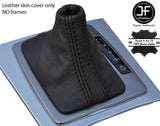 BLACK & BLACK STRIPE LEATHER AUTO GEAR GAITER FOR MERCEDES C CLASS W204 07-14
