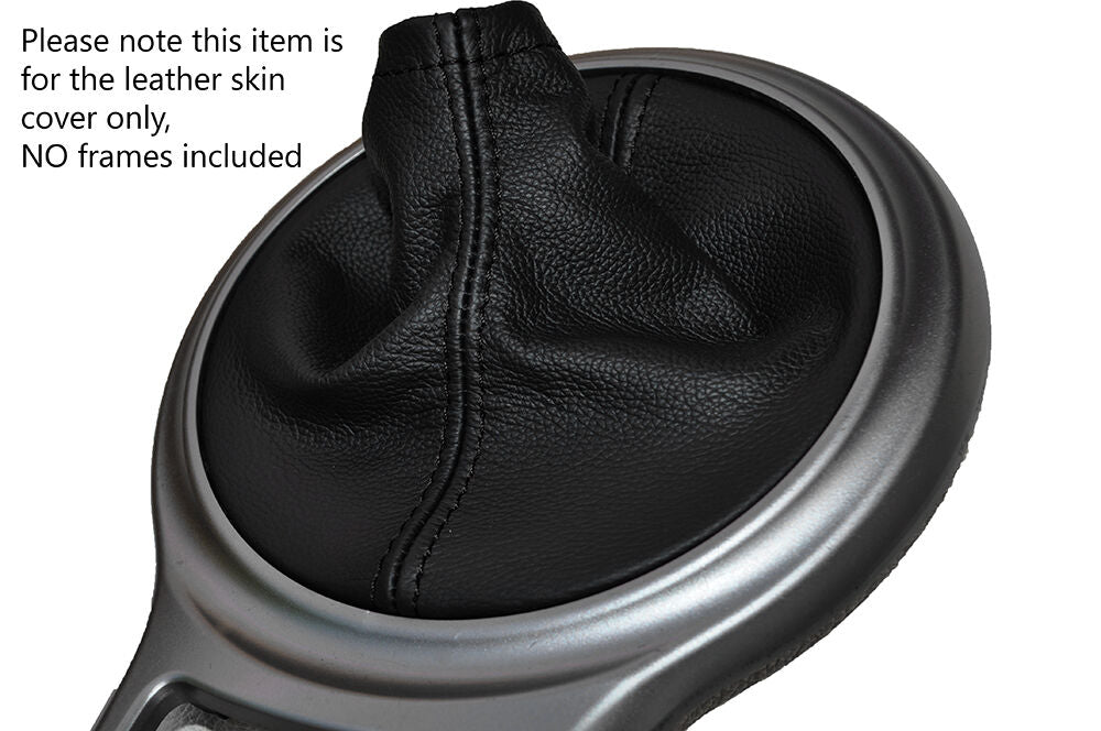 BLACK STITCH MANUAL LEATHER GEAR GAITER SHIFT BOOT FITS TOYOTA SCION FR-S 12-15