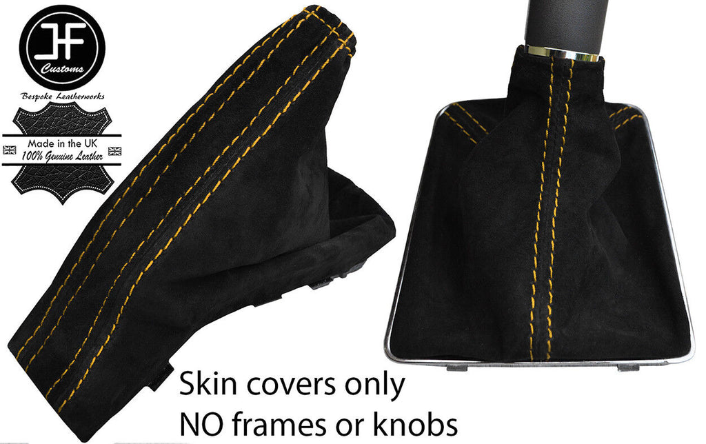 YELLOW STITCH SUEDE GEAR & HANDBRAKE GAITER FITS VAUXHALL OPEL ASTRA MK5 H 04-09