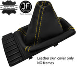 YELLOW STITCHING TOP GRAIN REAL LEATHER GEAR GAITER FITS VW GOLF MK2 1982-1991
