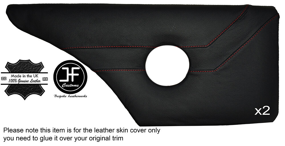 RED STITCH 2X REAR DOOR CARD LEATHER COVER FITS ALFA ROMEO ALFETTA GTV