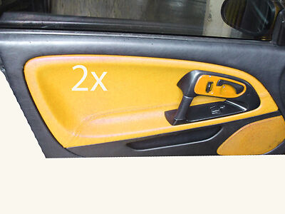 yellow leather FITS  MITSUBISHI FTO 2 x DOOR CARD LEATHER COVERS CUSTOM NEW