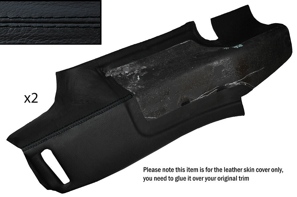 BLACK STITCH 2X B PILLAR PANEL LEATHER SKIN COVERS FITS LOTUS ELAN M100 89-95