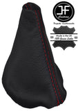 RED  STITCHING MANUAL REAL LEATHER GEAR GAITER FITS VW POLO 6R 2009-2016