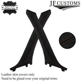 BROWN STITCH ITALIAN LEATHER PILLAR KIT COVERS FOR BMW 5 SERIES F10 F11 10-16