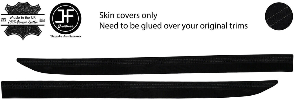 BLACK STITCHING 2X A PILLAR SUEDE COVERS FOR SMART FORTWO 450 1998-2007