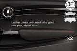 RED STITCH 2X FRONT DOOR ARMREST LEATHER COVERS FOR BMW MINI COOPER F56 14-17