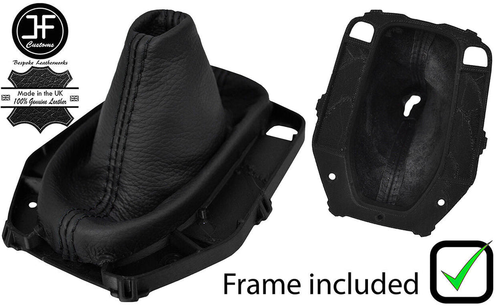 BLACK STITCHING LEATHER AUTOMATIC GAITER+PLASTIC FRAME FITS FORD B MAX 12-18