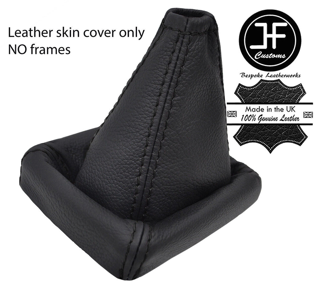 BLACK STITCHING TOP GRAIN REAL LEATHER GEAR GAITER FITS PEUGEOT 306 1993-2002