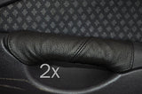 FITS FORD PUMA LEATHER 2X DOOR HANDLES COVERS black stitch CUSTOM NEW MADE IN UK