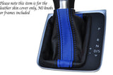 BLACK & BLUE DSG AUTO AUTOMATIC LEATHER GAITER FITS VW GOLF MK7 VII JETTA 2013+